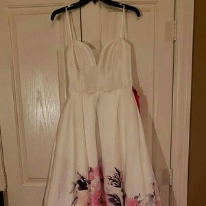 New White Floral Prom Dress